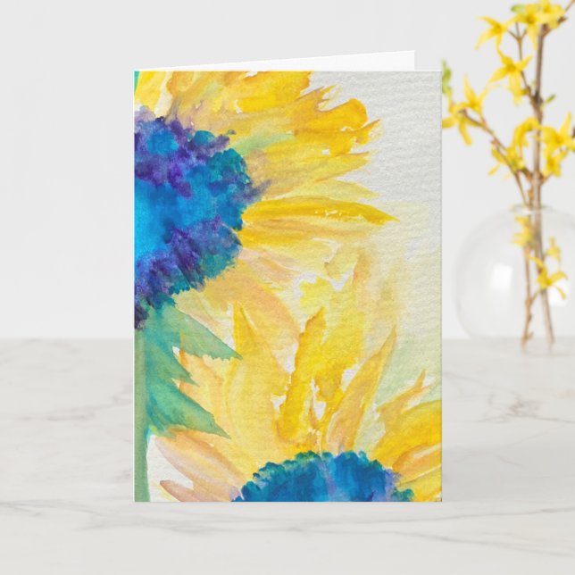 Carte de fête des mères des tournesols (Fleur jaune)