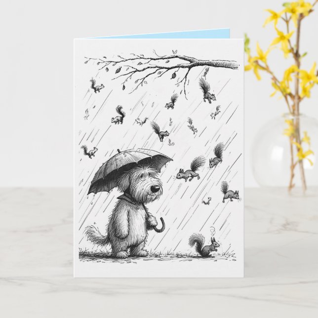 Carte de fête des mères du chien (Fleur jaune)