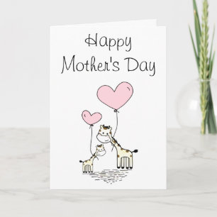 Carte de fête des mères éléphant mignon et bébé