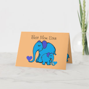 Carte de fête des mères Eléphants mignons personna