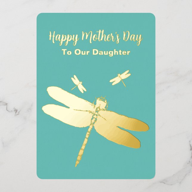 Carte de fête des mères en feuille d'or (Recto)