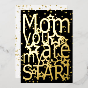Carte de fête des mères en feuille métallisée 'Mam
