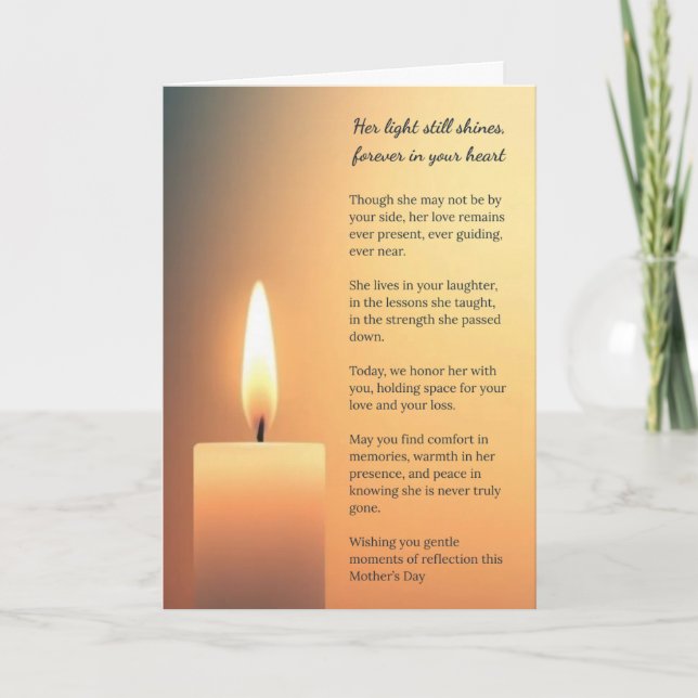 Carte de Fête des Mères en mémoire (Devant)