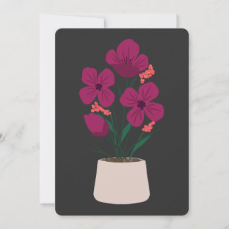 Carte de fête des mères en pot aux fleurs mignonne