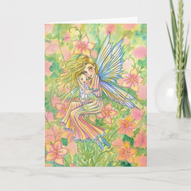 Carte de fête des mères Fairy maman et bébé (Devant)