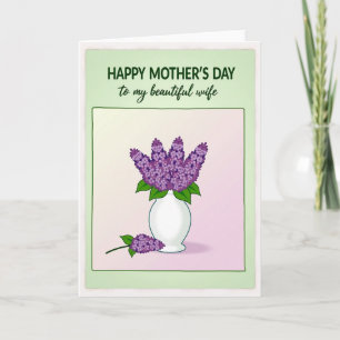 Carte de fête des mères Fleur violette douce