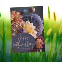 Carte de Fête des Mères Fleurs de Dahlia