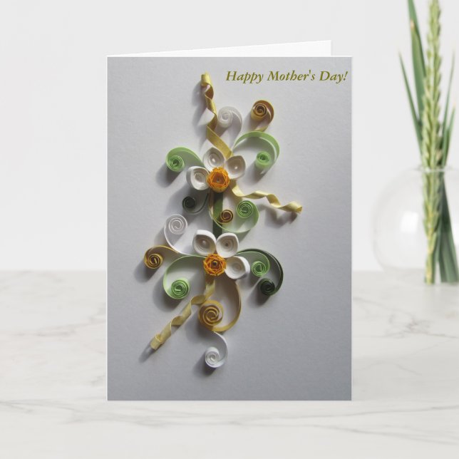 Carte de fête des mères - Fleurs élégantes (Devant)