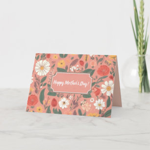 Carte de fête des mères Floral Pattern
