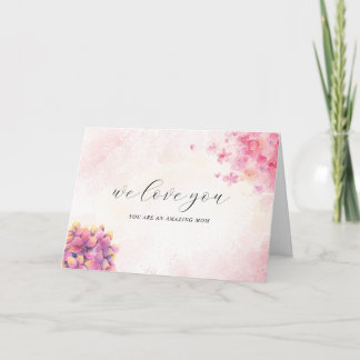 Carte de fête des mères florale aquarelle rose