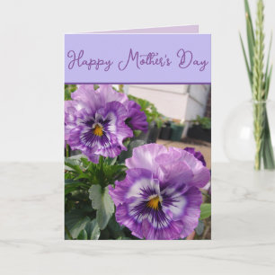 Carte de Fête des Mères florale Fleur Mauve de Pen