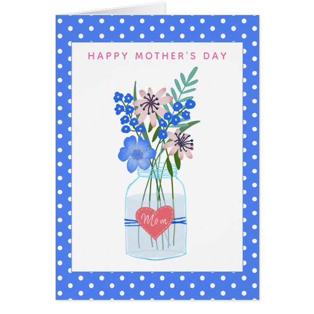 Carte de fête des mères florales (Devant)