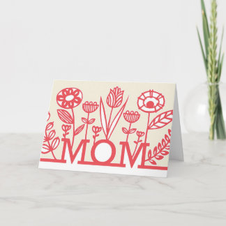 Carte de fête des mères florales du printemps mode