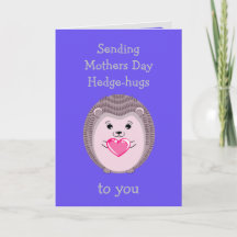Carte de Fête des Mères Hedgehog Hedge-câlins avec