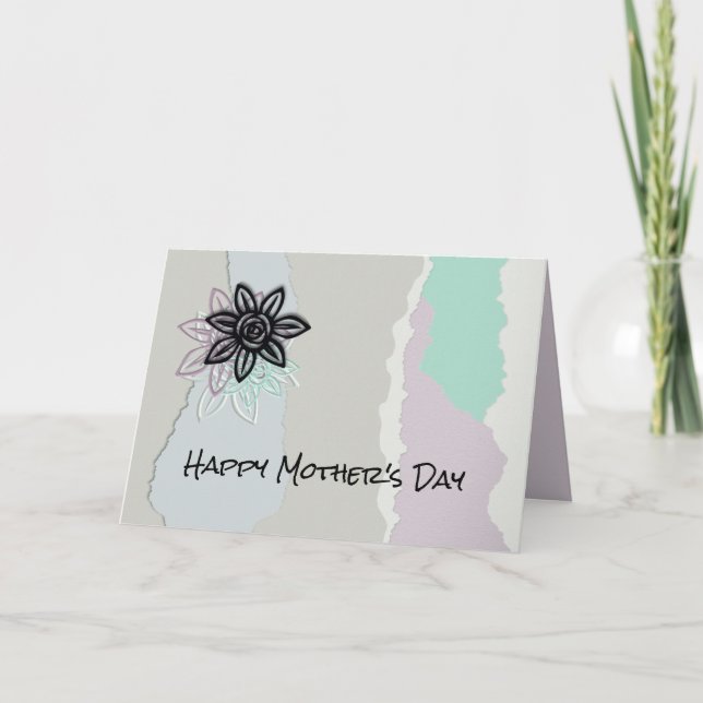Carte de fête des mères Pastel floral artistique (Devant)