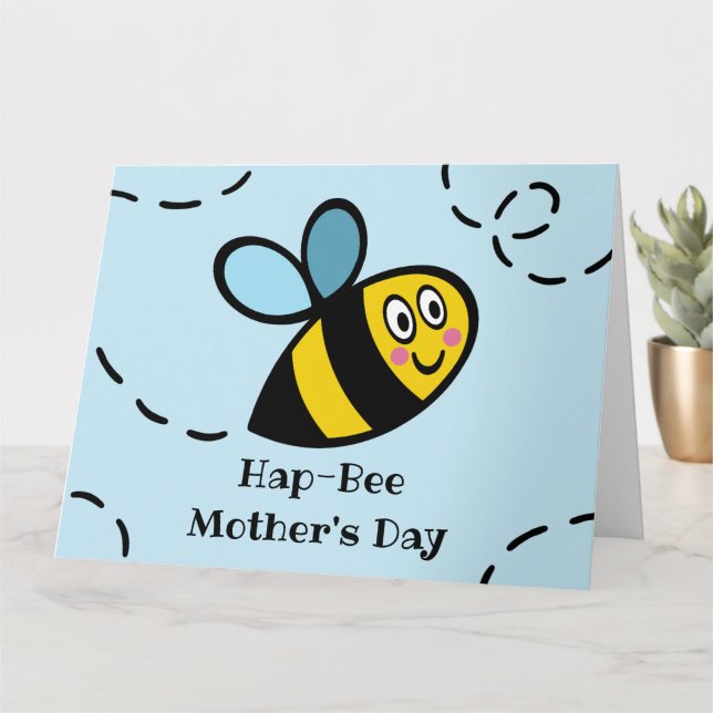 Carte de fête des mères personnalisée Busy Bumbleb (Petite plante)