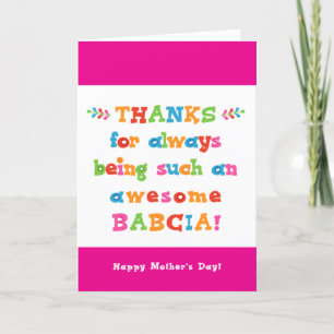 Carte de fête des mères pour Babcia