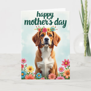 Carte de fête des mères pour chien en lin