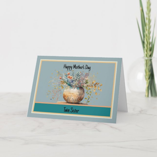 Carte de fête des mères pour jumelle (Devant)