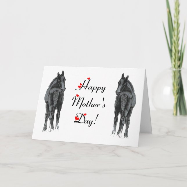 Carte de fête des mères pour les chevaux et les po (Devant)