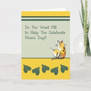 Carte de fête des mères pour maman avec chat