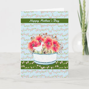 Carte de fête des mères pour maman avec fleurs