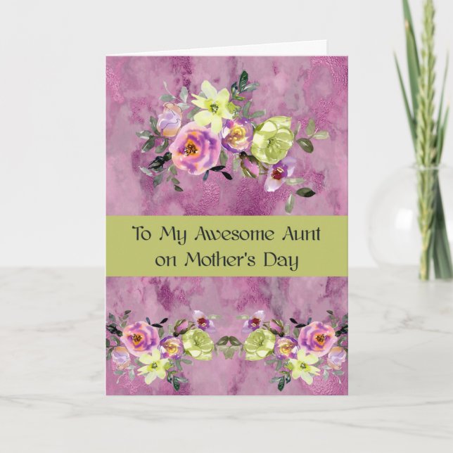 Carte de Fête des Mères pour Tante Awesome avec Fl (Devant)