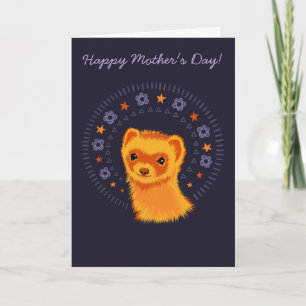 Carte de fête des mères pour une maman furet migno