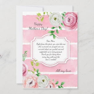 Carte de fête des mères Ranunculus Flowers