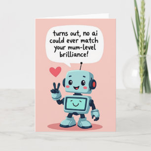 Carte de fête des mères robot sucré