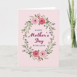 Carte de Fête des Mères Rose Affection