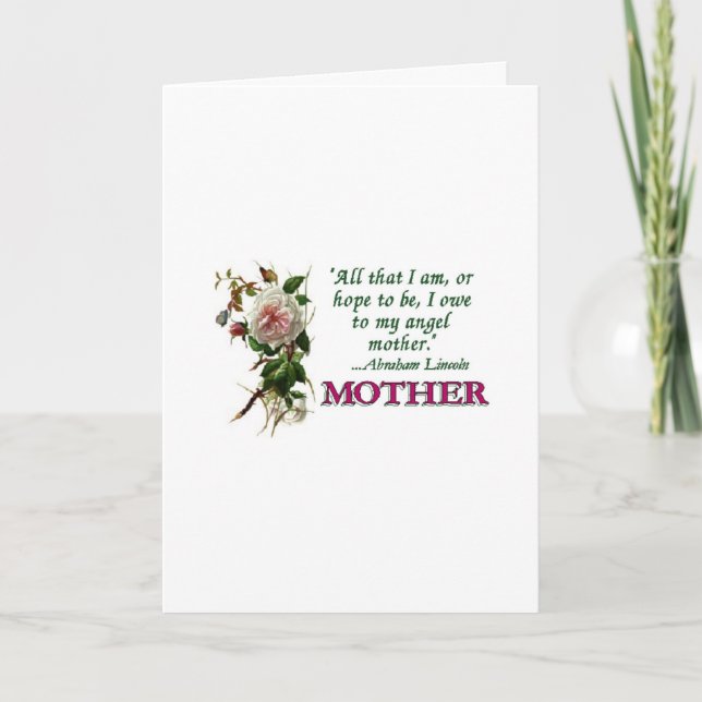 Carte de fête des mères Rose antique (Devant)