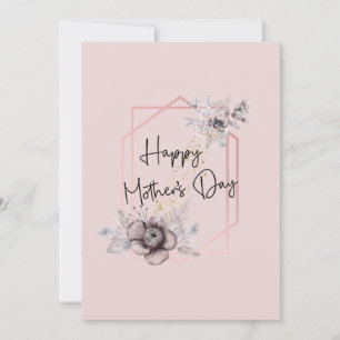 Carte de fête des mères rose florale
