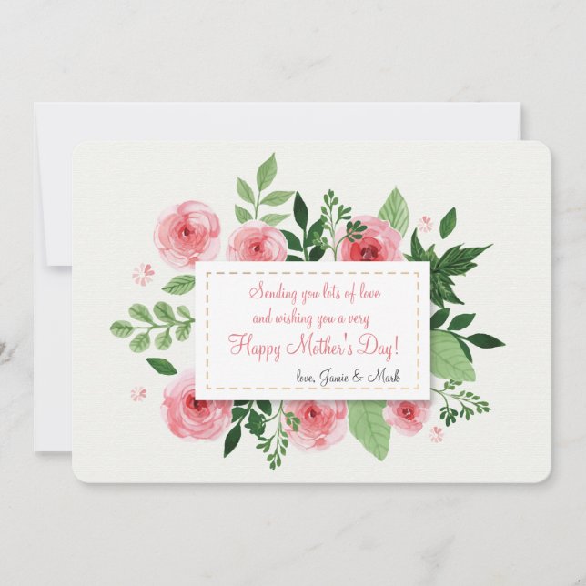 Carte de fête des mères rose Ranunculus Fleurs (Devant)