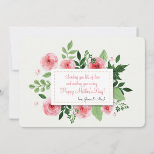 Carte de fête des mères rose Ranunculus Fleurs