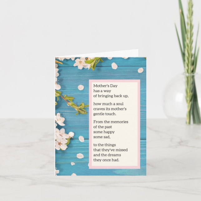 Carte de fête des mères sans mère - Poème (Devant)