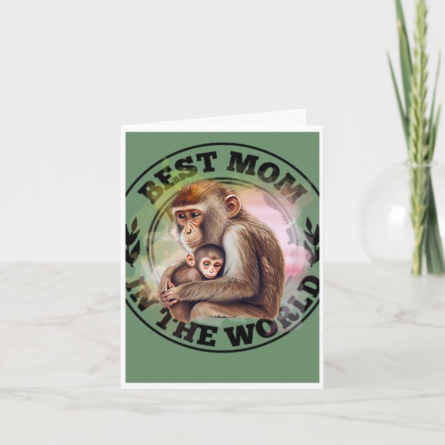 Carte de fête des mères singes (Devant)