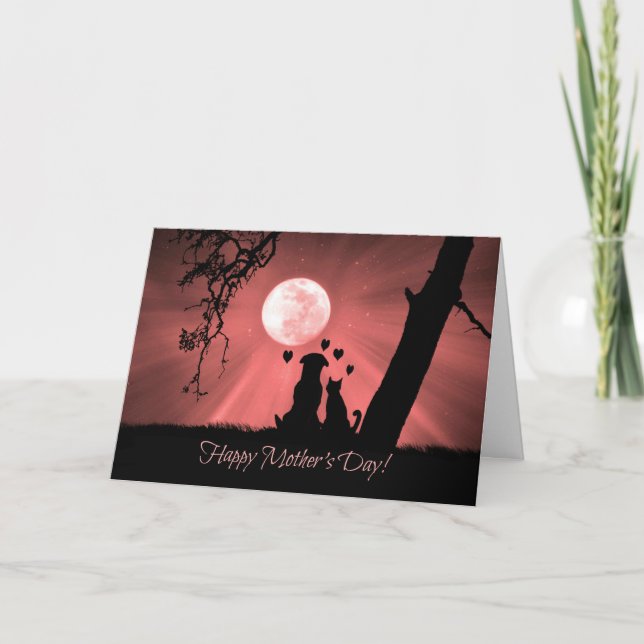 Carte de fête des mères super mignonne avec chien  (Devant)