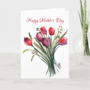 Carte de fête des mères Tulip Bouquet