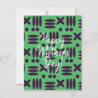 Carte de fête des mères verte joyeuse