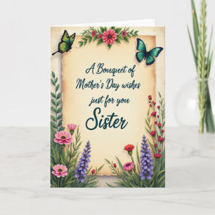 Carte de fête des mères vintage avec écriture manu