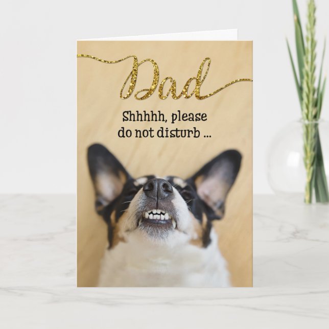 Carte de Fête des pères amusante - Chien avec Goof (Devant)