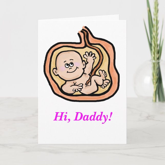 Carte de Fête des pères attendue pour bébé fille (Devant)