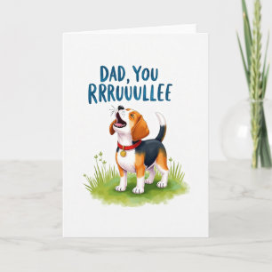 Carte de Fête des Pères avec un chiot joyeux