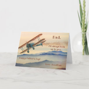 Carte de Fête des pères avion