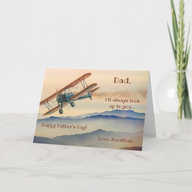 Carte de Fête des pères avion (Devant)