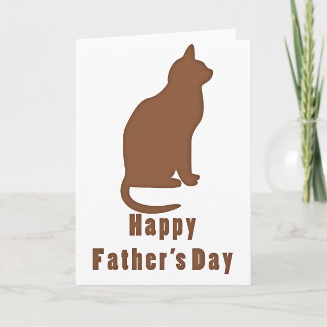Carte de Fête des pères Brown Happy Chat (Devant)