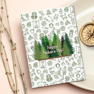 Carte de Fête des pères Camping-Thème et Nature Lo