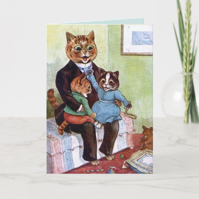 CARTE DE FÊTE DES PÈRES CHAT LOUIS WAIN (Devant)
