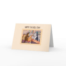 carte de fête des pères, chats dans un bar à boire